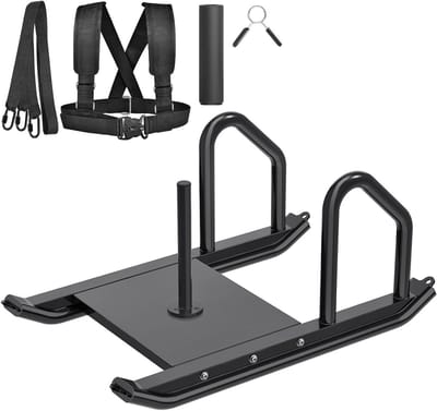 Krachttraining Sled voor Buiten, Versterkt Spierkracht en Snelheid, Geschikt voor 1" en 2" Gewichtsschijven, Duurzaam en Roestvrij Metaal