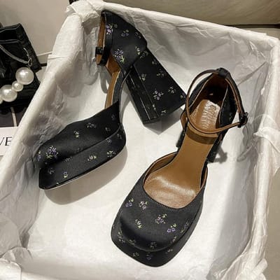 Dames Hoge Hakken Schoenen Pumps Lente Zomer Nieuwe Mode Jurk Feest Platform Sandalen Marie Jane Lolita Damesschoenen 36 black