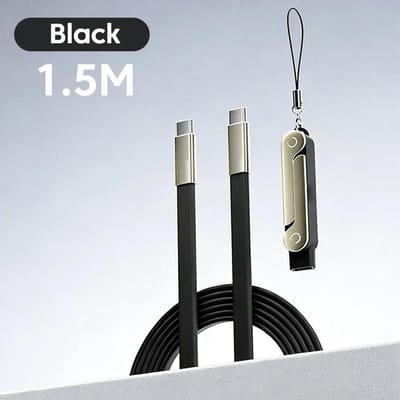 240W 2-in-1 USB C naar Type C Snelladen Opvouwbare Beugel Datakabel Voor iPhone 17 Afneembare Kabels type c Adapter white