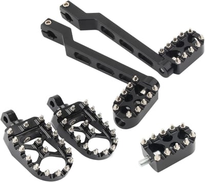 Motorfiets Voetsteunen - Schakelpedaal Pedaal - Comfortabel Rijden - CNC Aluminium Constructie - Doorzichtig