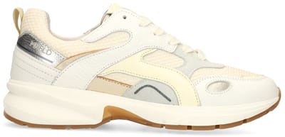 Manfield - Dames - Witte leren sneakers - Maat 36