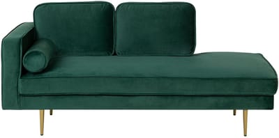BELIANI MIRAMAS - Chaise longue - Smaragdgroen - Linkerzijde - Fluweel