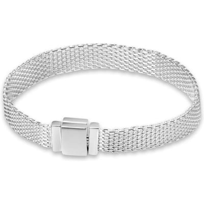 925 Sterling Massief Zilveren Armband Hart Originele Ketting Sprankelende Blauwe Schijf Sluiting Slangenketting Armband Vrouwen Sieraden 21cm white