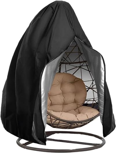 Waterdichte hoes voor hangstoelen, 210D Oxford-stof, 230*200 cm, zwart, UV-bestendig, geschikt voor schommelstoelen en hangstoelen voor buiten.