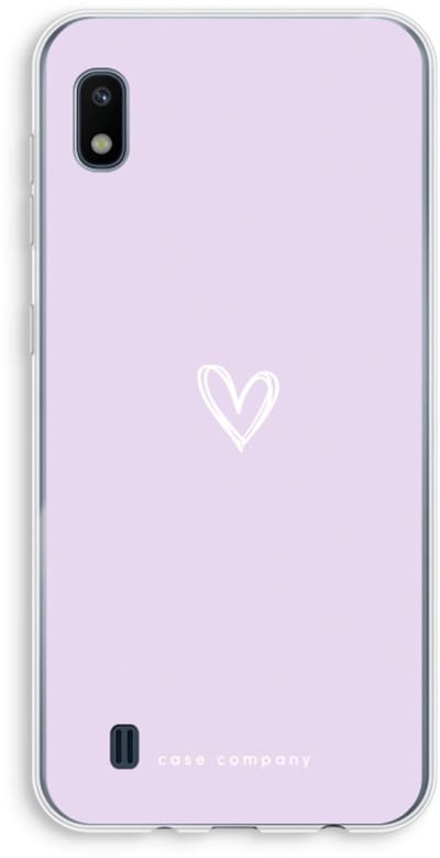 Case Company® - Hoesje geschikt voor Samsung Galaxy A10 hoesje - Klein hartje paars - Soft Cover Telefoonhoesje - Bescherming aan alle Kanten en Schermrand
