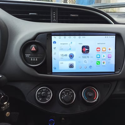 Junsun Autoradio - Geschikt Voor Toyota Yaris 2011-2018 Accessoires - Andriod 15 - Draadloze CarPlay & Andriod Auto, Bluetooth, GPS-navigatiesysteem, WiFi, RDS, Stuurwielbediening, DAB+, 9-inch Touchscreen, 2GB+64GB, DSP, Quad-core processor