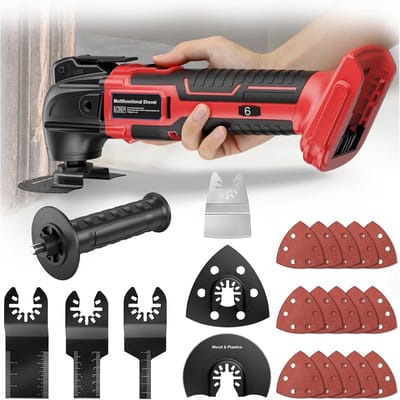 Multifunctioneel Gereedschap - Oscillerend Gereedschap - Snel Klussen - 6 Snelheden Intelligent Systeem - 31cm Pakket - Rood