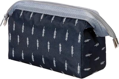 Fako Fashion - Make-up Tasje - Kleine Make-up Tas - Make Up Etui - 18x9x13cm - Veer Donkerblauw