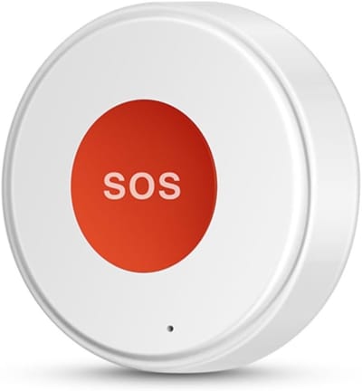Noodknop - SOS Alarm - Thuisbeveiliging - Oplaadbaar en Waterdicht - 5.2 cm Diameter - Wit