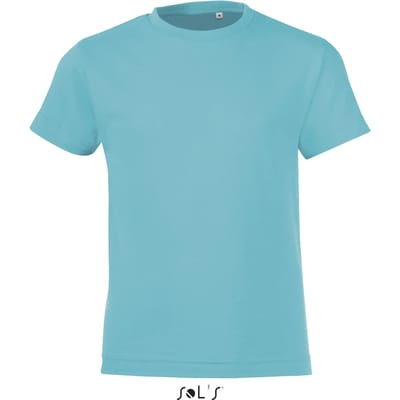 SOL'S Kids´ Round Collar T-Shirt Regent Fit L149K - Atoll Blue - 2 Jahre (86/94)