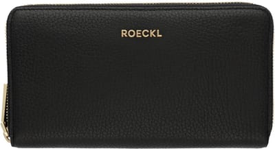ROECKL Leren Portemonnee Donna Large Wallet Black Zwart