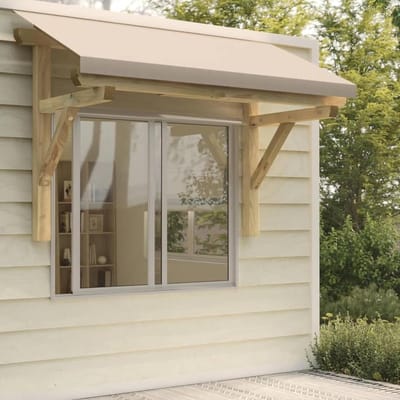 Houten Deurluifel - Entree Overkapping - Huis Verfraaien - Massief Grenenhout - 150x100x100 cm - Natuurlijk Hout