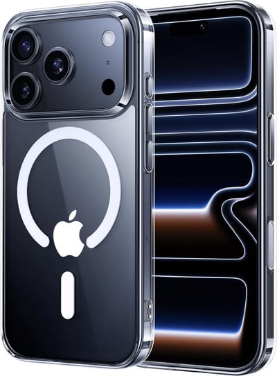 iPhone 17 Pro Max Hoesje backcover Shockproof siliconen Transparant met geïntegreerde magnetische cirkel