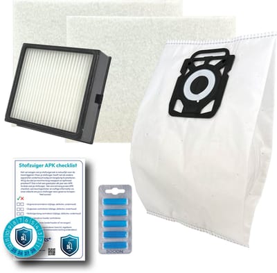 Multaparts® stofzuiger-APK set geschikt voor Nilfisk King serie | Complete onderhoudsset met stofzuigerzakken (10 x), motorfilter (2 x), HEPA filter, APK-checklist & APK-sticker | Maak je stofzuiger als nieuw