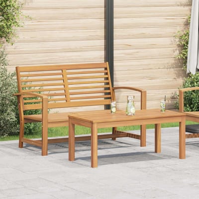 vidaXL - Tuinstoel - en - Tafel - Set - 2 - Stuk - Bruin - Massief - Teakhout