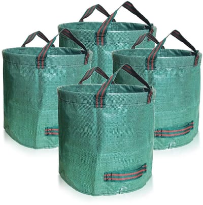 Dailygoods - Tuinzakken - Tuinafvalzakken - Robuust en duurzaam - Groen - Milieuvriendelijk alternatief - Ideaal voor tuinieren - Set van 4 x 500 liter