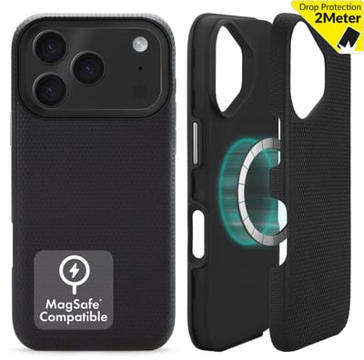 My Style Hoesje geschikt voor Apple iPhone 17 Pro MagSafe Telefoonhoesje Hardcase | My Style Magsafe Tough Backcover Shockproof | Geschikt voor MagSafe | Geschikt voor Draadloos Opladen met Magnetische Ring | Geschikt voor MagSafe Case - Zwart