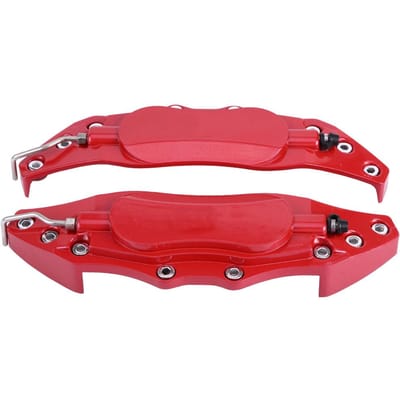 2 stuks Auto Aluminium Remklauw Beschermer Cover voor Wielnaaf 16in 17in Medium rood