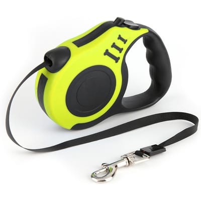 Laisse rétractable pour chien, laisse de marche pour animaux de compagnie avec poignée antidérapante pour animaux de petite et moyenne taille jaune