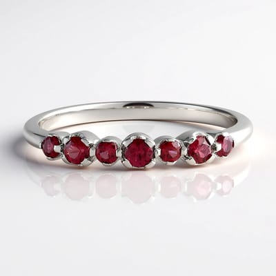 Cavill - Luxe Zilveren Ring - 925 Sterling Zilver Platina Geplateerd - Rode Spinel uit Tanzania 0,35 ct - Ronde Edelstenen - Elegante Sieraden