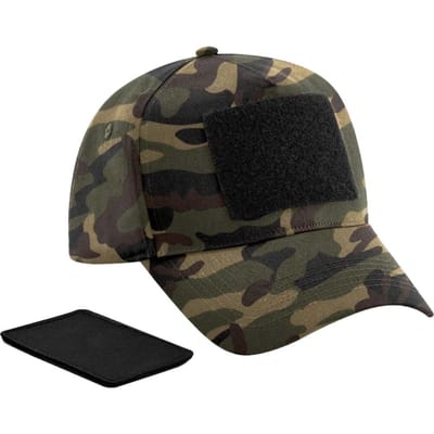 Beechfield 5 Comité Afneembare Flard Honkbalpet (Jungle Camo)