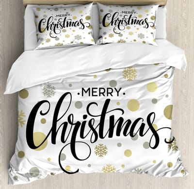 ABAKUHAUS Christmas Duvet Cover Set, topkwaliteit zacht en warm 3-delig dekbedovertrek met 2 kussenslopen, king size, Sepia mosterd