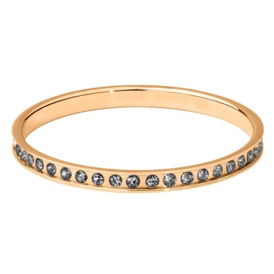 Quiges Stapelring Dames - Vulring Wit Zirkonia - RVS Roségoudkleurig - Maat 19 - Hoogte 2mm