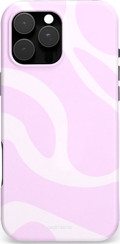 Casetastic Hoesje Geschikt voor Apple iPhone 16 Pro Max Magsafe - Stijlvolle Beschermende Duo-layer Case - Vrolijk Roze Suikerspin Curves