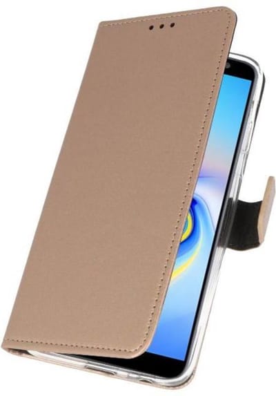 Booktype Telefoonhoesjes - Bookcase Hoesje - Wallet Case - Geschikt voor Samsung Galaxy J6 Plus - Goud