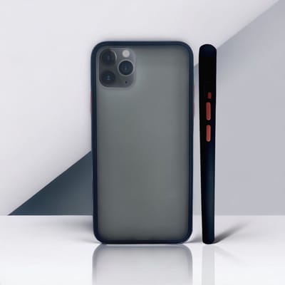 TPU back cover Geschikt voor Apple iPhone 11 Pro kleur grijs/zwart met roze knoppen + gratis screenprotector