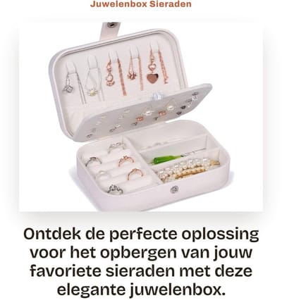 Dailygoods- Sieradenbox Drie-laags - Sieradendoos - Opbergruimte - Lichtgewicht - Verstelbare Indeling - Snap Sluiting - Sieradenopbergdoos