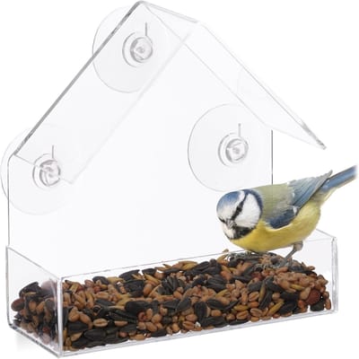 carmdering - Vogelhuis met Zuignappen - Hangend Vogelhuisje – Vogelhuisje - Vogelhuisje Tuin - Volgelhuisje Met Zuignappen - Vogelhuisje Raam Bevestiging - Transparant Vogelhuisje - Bird Feeder Transparant - Voeder Vogels - Vogel Verzorging