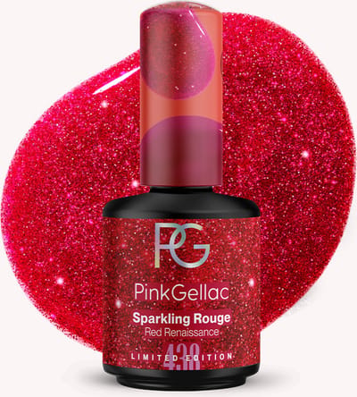 Pink Gellac Gellak - 438 Sparkling Rouge 15ml - Rode Glitter Gel Nagellak - Gellac - Gel Nagels Producten - Valentijn editie