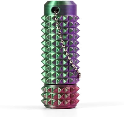 Little Fidget speelgoed-3D print-sleutelhanger-met klikknop-draaibaar-zintuiglijk-angst en stressvermindering-Rood-groen-paars