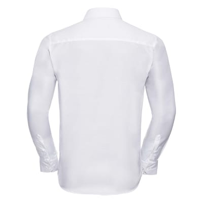 Russell Collectie Heren Lange Mouwen Ultiem Niet-Ijzershirt op maat gemaakt (Wit)