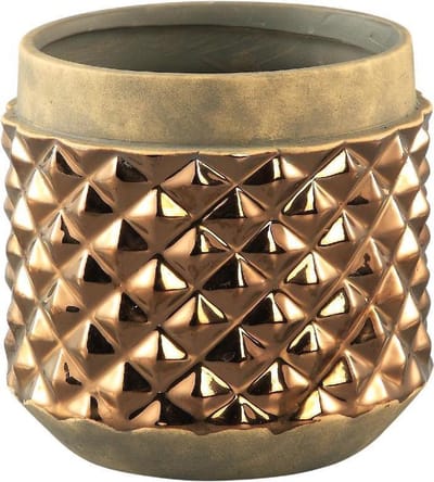 Crock Bronze antique ceramic pot round M