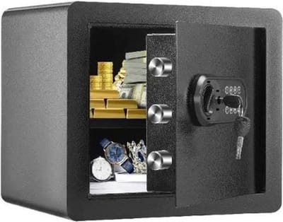 MensStore Veiligheids Kluis - Elektronische Kluis - Kluis Met Slot en Cijferslot - 2 Sleutels - Extra Reserve Accu - 40x30x35cm - 33 L - Zwart