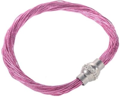 Behave - Armband metallic koord - Roze glamour dames - Feest of avondlook