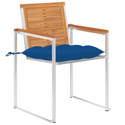 vidaXL - Tuinstoelen - 2 - st - met - kussens - massief - acaciahout - en - staal