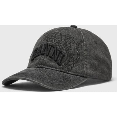 Washed Embroidery Denim Cap