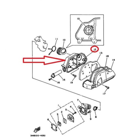 Boite à air pour scooter Yamaha 50 Sh Mint 1990 à 1991 1YU-14411-00-00 Neuf