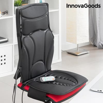 Massagekussen voor in de Auto - 5 Verschillende Massage Standen met 3 Intensiteit Niveaus & 3 Snelheden - Shiatsu Kussen Mat voor Stoel - Massagestoel met Vibratie & Warmte - Vibratiemassage & Warmtemassage voor Nek / Onderrug / Benen / Heupen