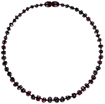 Wild Sun Barnsteen Ketting Baby / Peuter - Amber Ketting - Baltische Barnsteen – Pijnstillend bij Doorkomende Tanden - 32 cm – Cherry