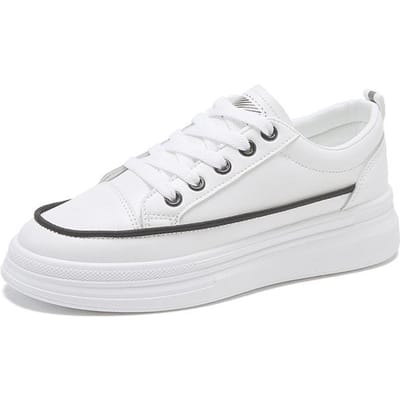 Nieuwe Stijl Casual Sportschoenen Vetersluiting Middenzool Schoenen Comfortabele Zachte Zool Laag Uitgesneden Zachte Zool Dames Witte Schoenen Schoenen 40 zwart