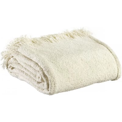Effen plaid Vivaraise Jane - Wit - 130 x 160 cm in gerecycled polyester