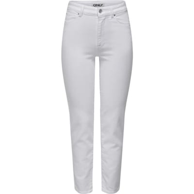 Only witte dames jeans   Emily   High waist   Rinsewash wassing   Slim Fit   5-Pocket zakken   Knoop- en ritssluiting   High waist Wit 25/32