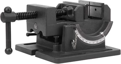 Kantelbare Bankschroef 3 Inch Verstelbare Hoek - Universele Kolomboor Bankschroef - Heavy Duty Gietijzeren Kolomboor Bankschroef voor Werkplaats Hout Metaal Boren Crafting Werk .