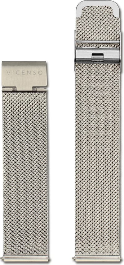 VICENSO STALEN HORLOGEBAND VIS013 ZILVER/ZILVER 20 MM