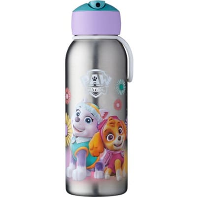 Mepal Isoleerfles flip-up Campus - 350 ml - 12 uur koud / 4 uur warm - Drinkfles met rietje voor kinderen - Paw Patrol Girls