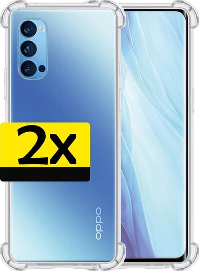 Hoesje - 2 Stuks - Geschikt voor OPPO Reno 4 Pro 5G - Sterk & Shockproof - Siliconen Case - Back Cover - Telefoon Hoes Shock Proof - Telefoonhoesjes - Transparant